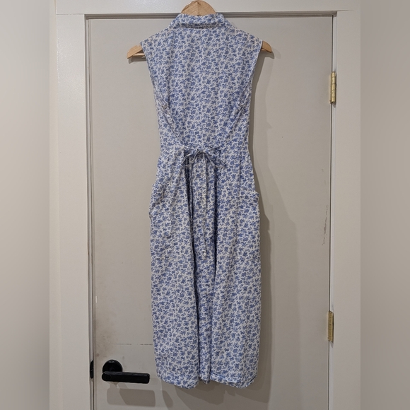 Vintage April Cornell Maxi Dress Womens Size M Blue/White - Picture 5 of 7